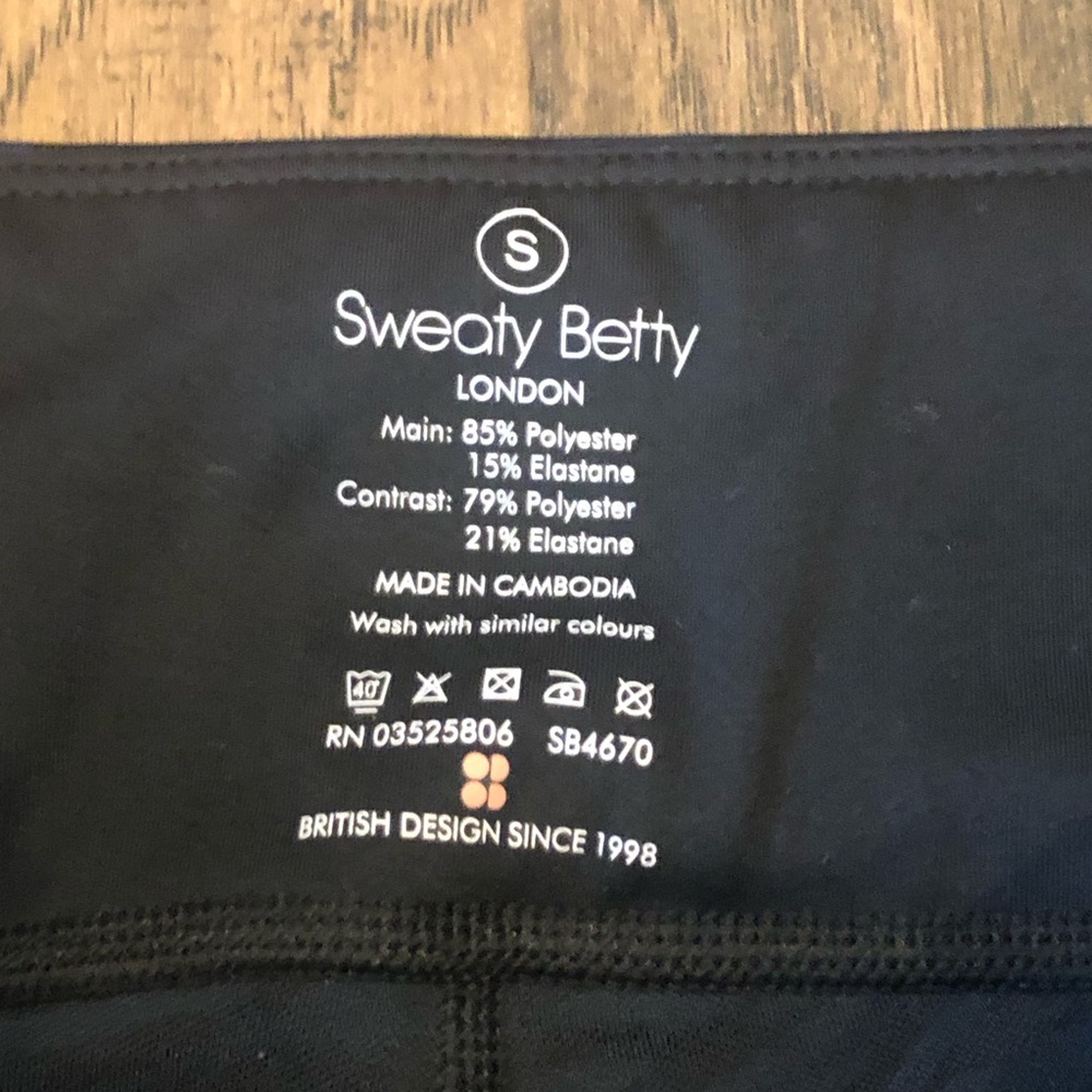 EUC✨SWEATTY BETTY LONDON women's small blue & black zebra print leggings - Picture 3 of 7